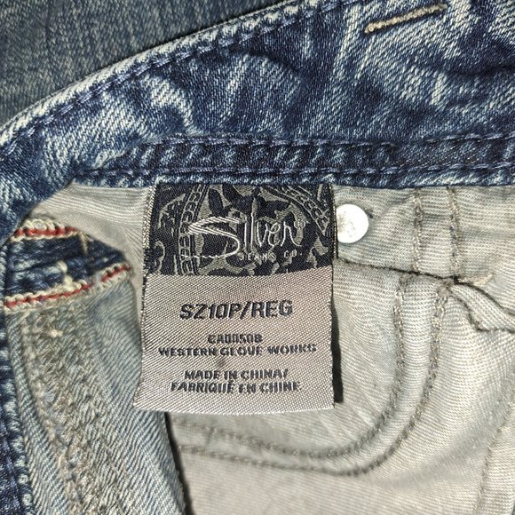 Silver Suki Flap Pocket Jeans With Embroidery - Picture 2 of 15